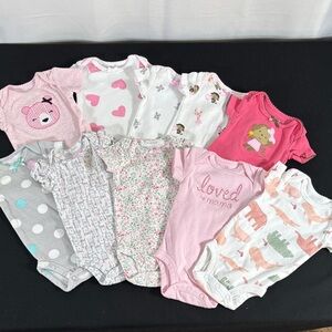 Child of Mine Pink and White Bodysuits Set